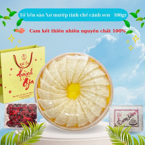 Tổ Yến sào Xơ mướp tinh chế cánh sen hộp 100gr