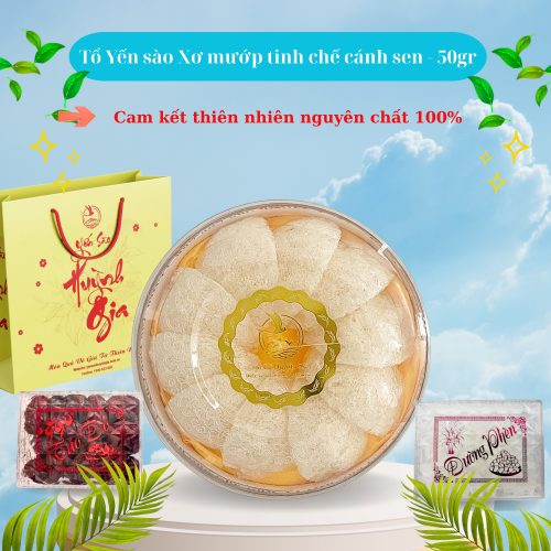 Tổ Yến sào Xơ mướp tinh chế cánh sen hộp 50gr