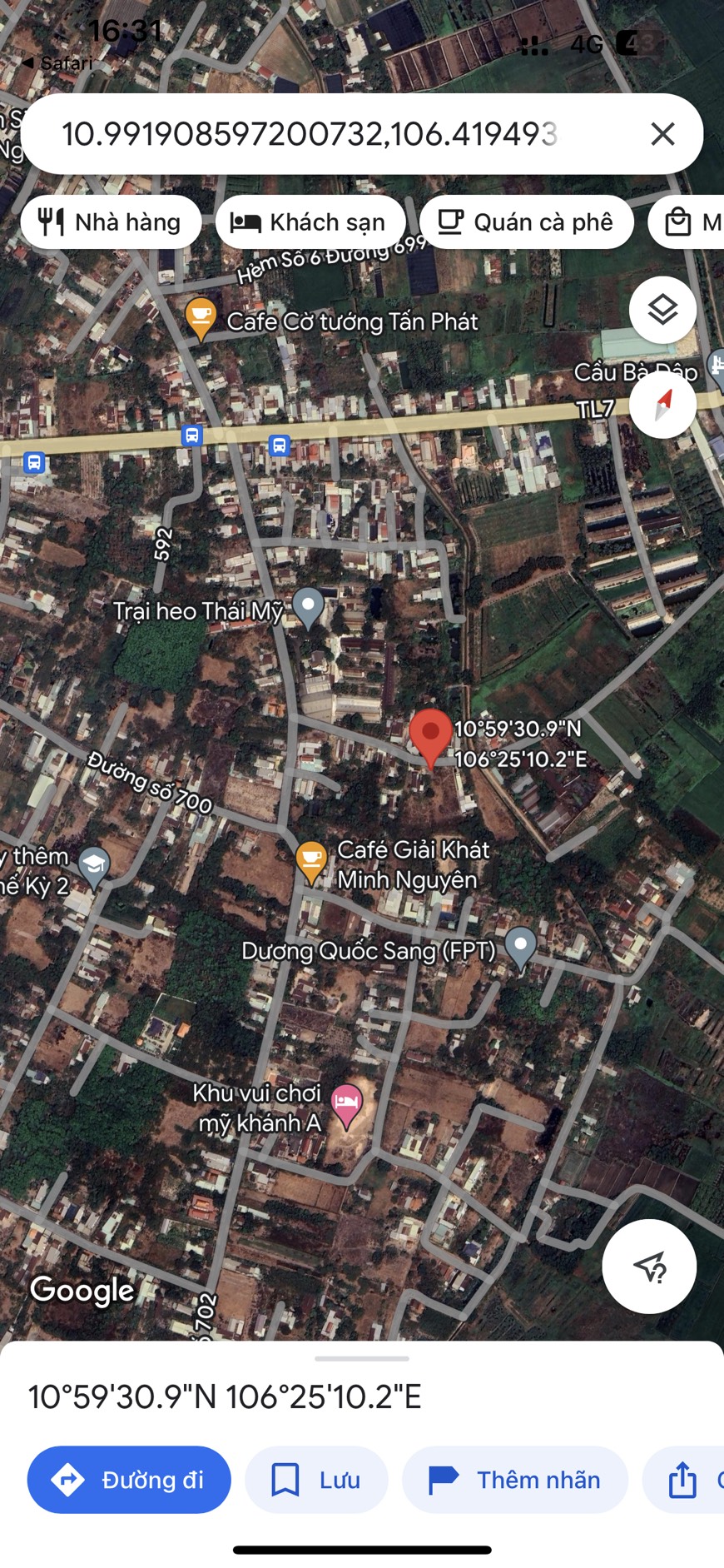 Bán lô đất MT đường nhựa, dt 2818.7m2, có 253m thổ cư, xã Thái Mỹ.