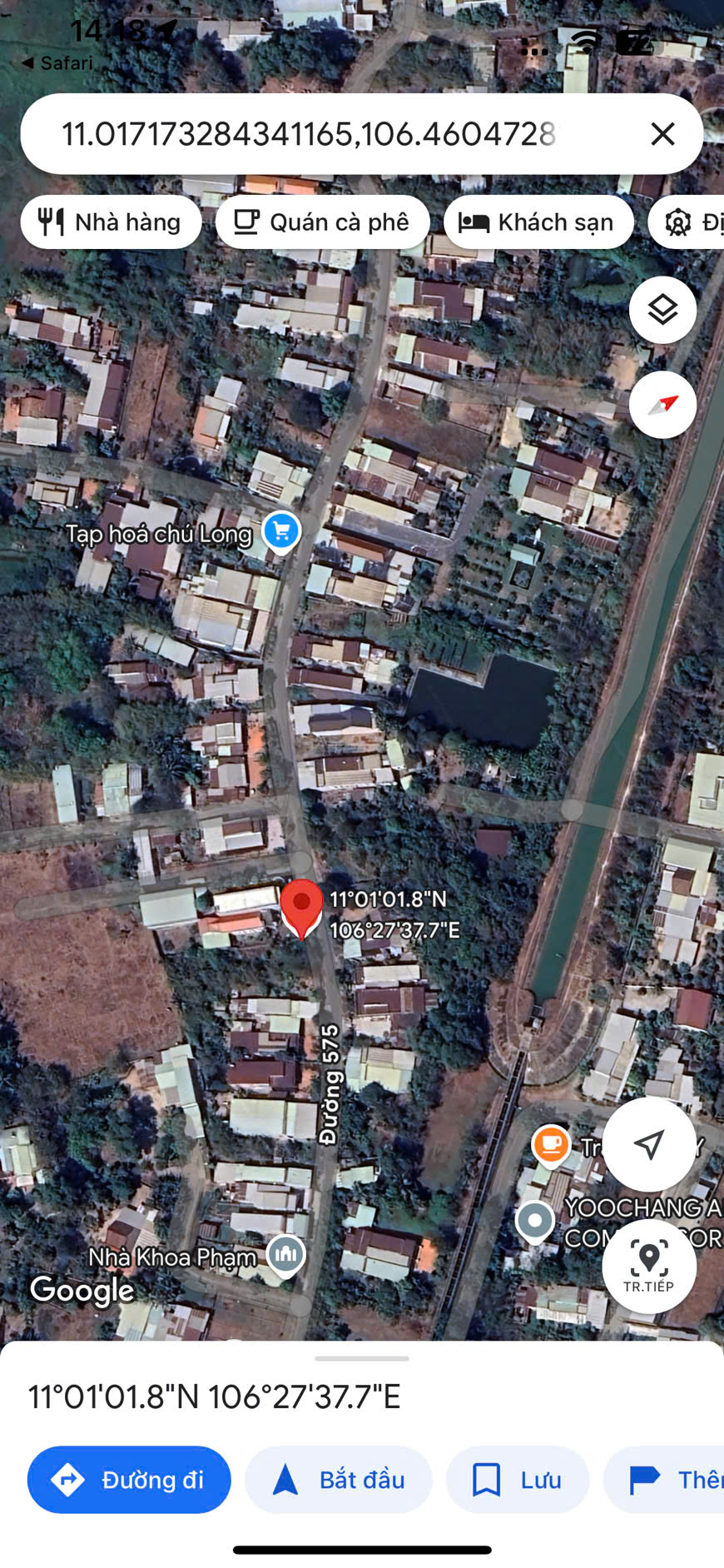 Bán lô đất MT đường nhựa 575, dt 234m2, thổ cư, xã Nhuận Đức.