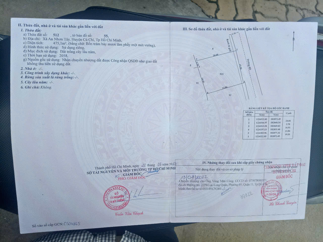 Bán lô đất 1 sẹc đường Bến Đình, dt 475m2, quy hoạch khu dân cư, xã An Nhơn Tây