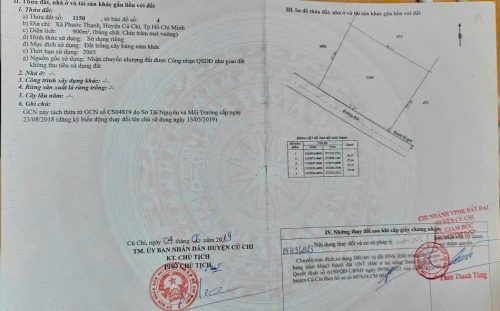 Bán đất lô đất 1 sẹc đường Võ Văn Điều, 900m, có 300m thổ cư, xã Thái Mỹ.