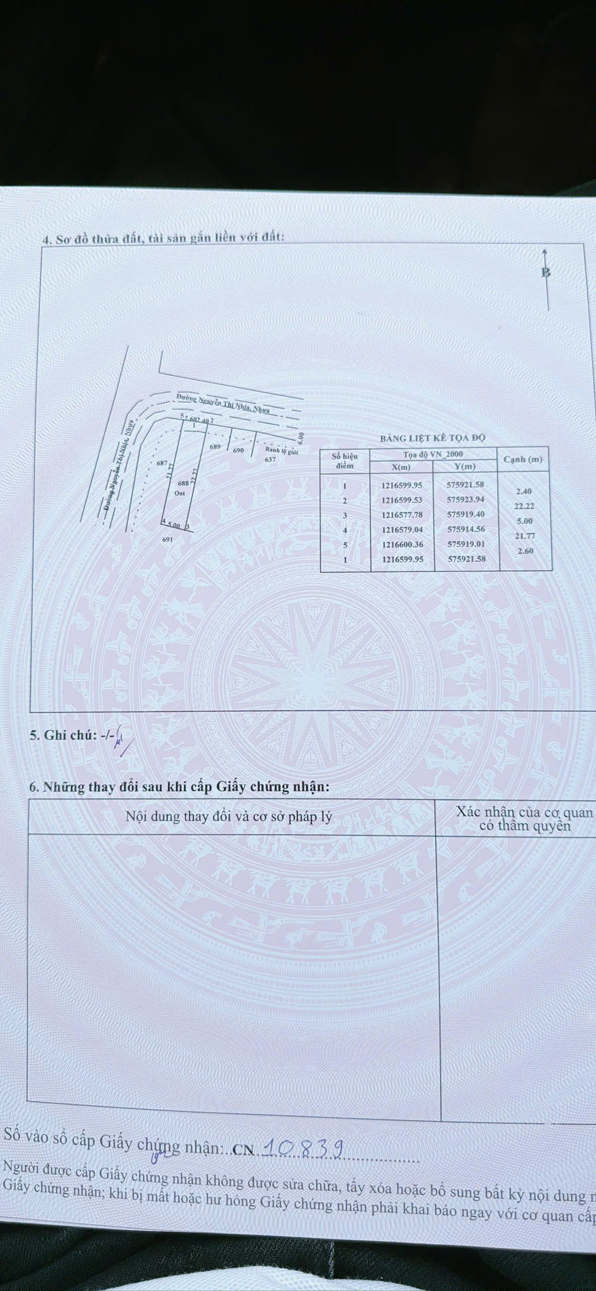 Đất Củ Chi! bán lô đất mặt tiền đường Nguyễn Thị Nhia, dt 110m2, Full thổ, xã Phước Hiệp (Tân An Hội mới)