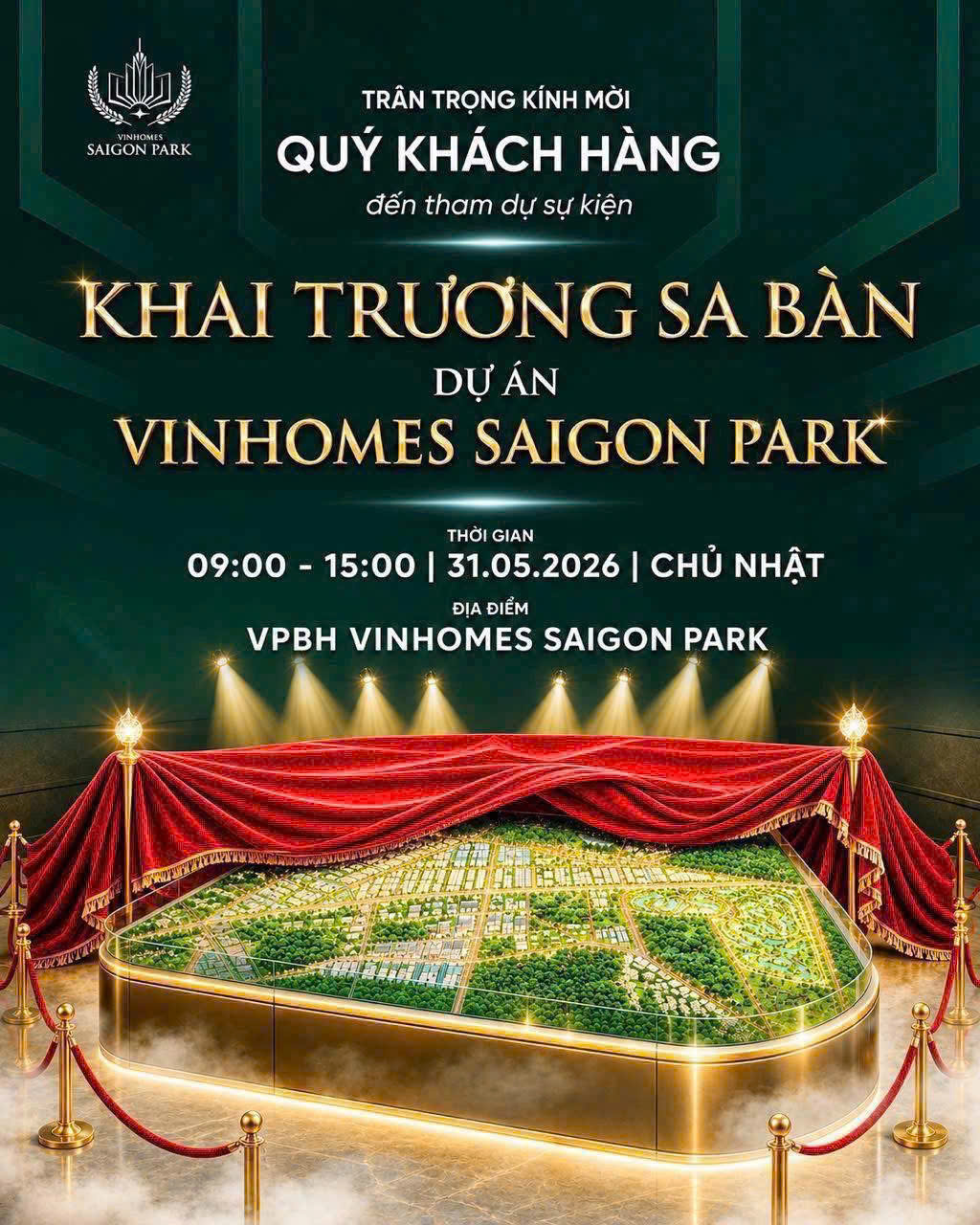 CHÍNH THỨC KHAI TRƯƠNG SA BÀN VINHOMES SAIGON PARK
