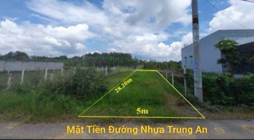 Bán lô đất mặt tiền đường Trung An, diện tích 138m2, full thổ, xã Bình Mỹ (mới)